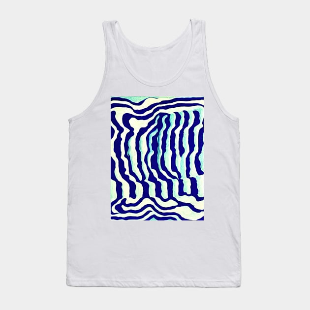 Background blue wavy strokes Tank Top by Alekxemko